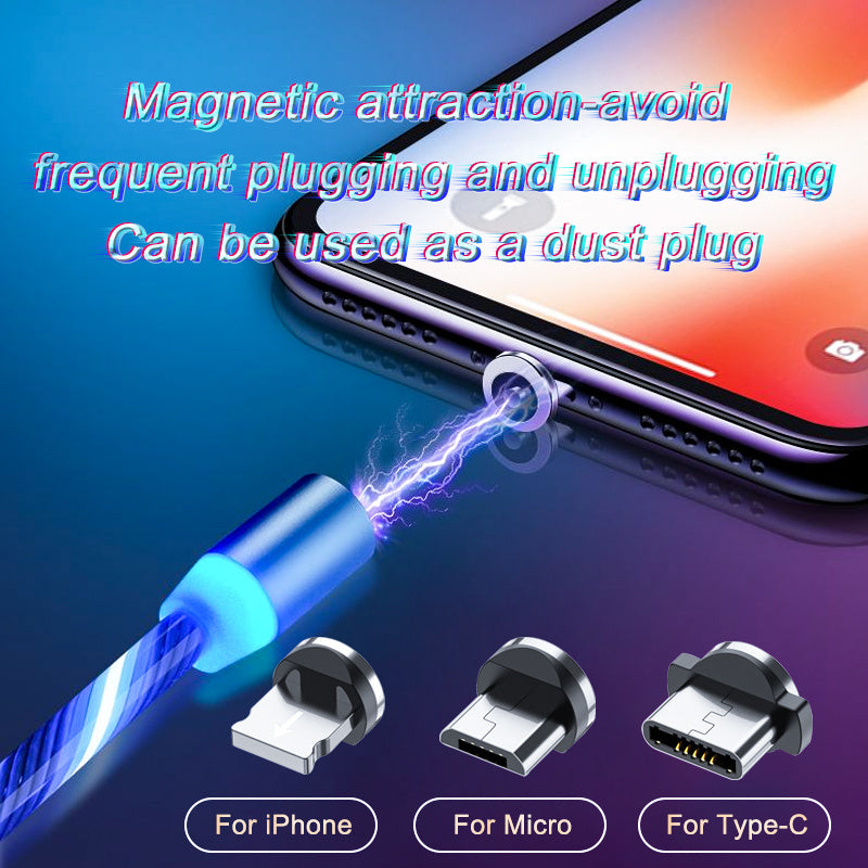 Magnetic Charging Cable Streamer Fast Charging Cable Lighting Micro USB Cable LED Magnet Charger Type-C Cable Magnetic Charging Cable Streamer Fast Charging Cable Lighting Micro USB Cable LED Magnet Charger Type-C Cable